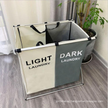 Custom laundry basket double Foldable laundry hamper dirty clothes basket for Home laundry